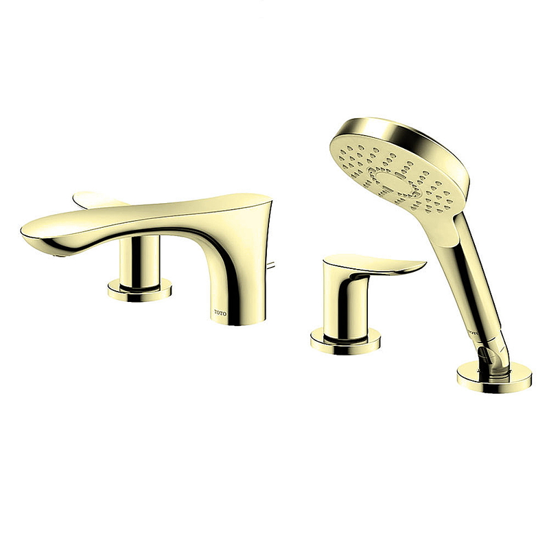Vòi Xả Bồn Nóng Lạnh Kèm Sen Tay 4 Lỗ TOTO GO TBG01202BB#PFG Màu Vàng Pháp Bóng