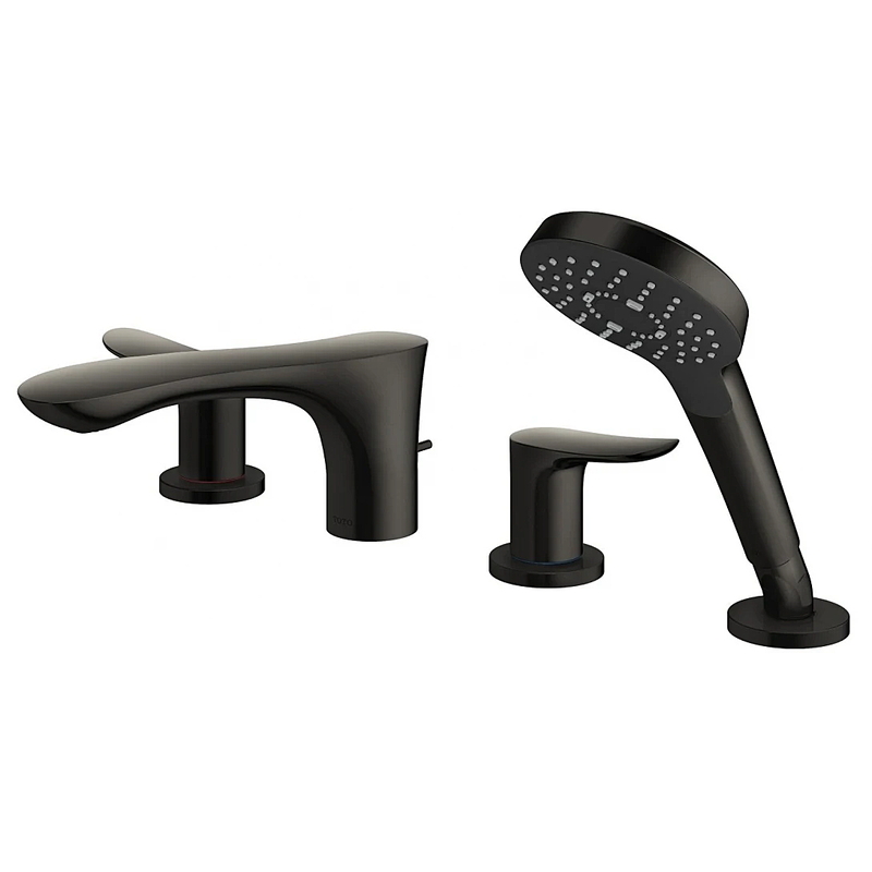 Vòi Xả Bồn Nóng Lạnh Kèm Sen Tay 4 Lỗ TOTO GO TBG01202BC#MBL Màu Đen Mờ