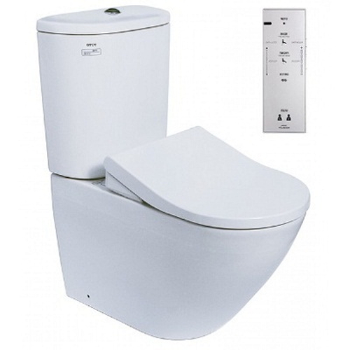 Bồn cầu thoát ngang điện tử hai khối TOTO CS761PDW5 nắp rửa Washlet