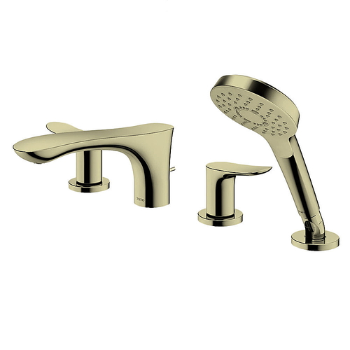 Vòi Xả Bồn Nóng Lạnh Kèm Sen Tay 4 Lỗ TOTO GO TBG01202BB#BFG Màu Vàng Pháp Mờ