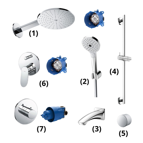 Bộ Sen Tắm Âm Tường TOTO TBW07004A/TBN01002B/TBW01010A/TBG09001B/TBW01016B/TBW07020A/TBG01304BA/TBN01001B/TBV01102B/TBN01101B